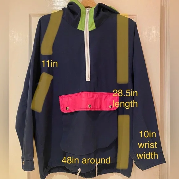 Navy K-way with fluorescent highlights - Picture 3 of 3